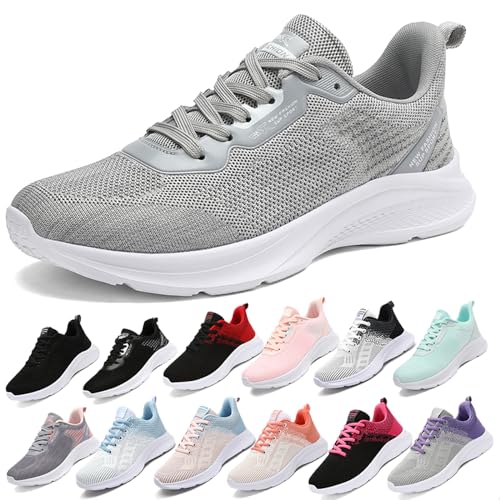 MIDQCGL Damen Sportschuhe Running Shoes Herrensneaker Outdoor Fitness Jogging Sportsschuhe Fashion Leichte Walkingschuhe Frizeitschuhe 208 Grey40EU von MIDQCGL