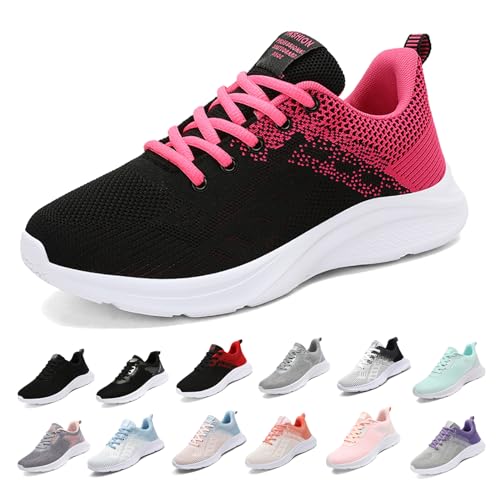 MIDQCGL Damen Sportschuhe Running Shoes Herrensneaker Outdoor Fitness Jogging Sportsschuhe Fashion Leichte Walkingschuhe Frizeitschuhe 626 Black Pink39EU von MIDQCGL