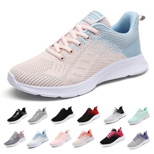 MIDQCGL Damen Sportschuhe Running Shoes Herrensneaker Outdoor Fitness Jogging Sportsschuhe Fashion Leichte Walkingschuhe Frizeitschuhe 626 Pink Blue35EU von MIDQCGL