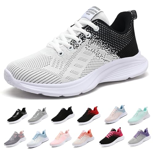 MIDQCGL Damen Sportschuhe Running Shoes Herrensneaker Outdoor Fitness Jogging Sportsschuhe Fashion Leichte Walkingschuhe Frizeitschuhe 626 White Black35EU von MIDQCGL