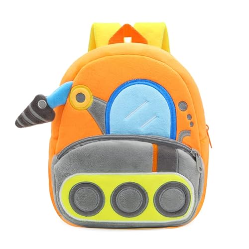 MIDSuN Fahrzeug Kinderrucksack,Technisches Fahrzeug Serie Kindergartenrucksack,Mini Kindergarten Rucksack für 2-5 Jährige Kindergarten Junge und Mädchen (Bohrgerät) von MIDSuN