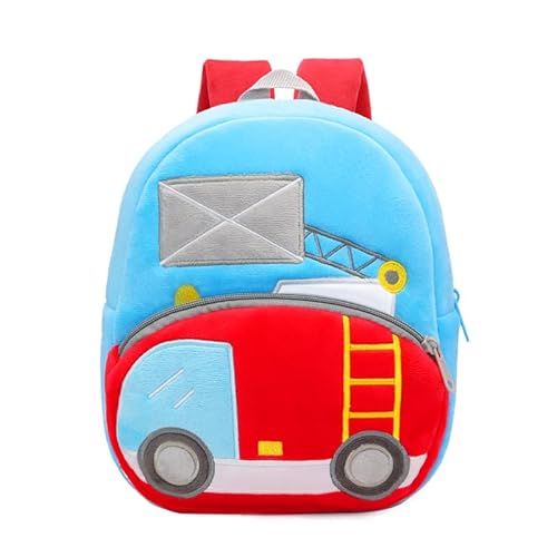 MIDSuN Fahrzeug Kinderrucksack,Technisches Fahrzeug Serie Kindergartenrucksack,Mini Kindergarten Rucksack für 2-5 Jährige Kindergarten Junge und Mädchen (Leiterwagen) von MIDSuN