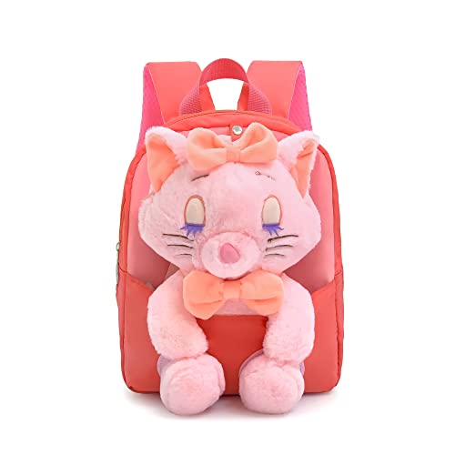 MIDSuN Kleiner Kinderrucksack,Abnehmbarer Plüsch Puppe Kindergartenrucksack,Fuchs Kindergarten Rucksack Kindertasche für 2-5 Jährige Kindergarten Junge und Mädchen (Wassermelonenrot) von MIDSuN