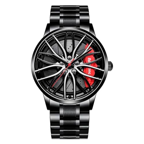 MIDYUID Sportivideter Uhren Herren 3D Cable Rim Hub Armbanduhr Herren Japanisches Quarzwerk, rot MIDYUID Sportivideter Uhren Herren 3D Cable Rim Hub Armbanduhr Herren Japanisches Quarzwerk, rot von MIDYUID