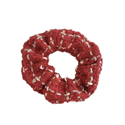 MIEDEON 2 PCS Haarreife Rot Haarschmuck Hochzeit Neujahr Haarseil Große Haarringe Süß Haarseil Winter Plüsch Haarringe Modisch Geschenk Damen (Rot B,2 Pack) von MIEDEON