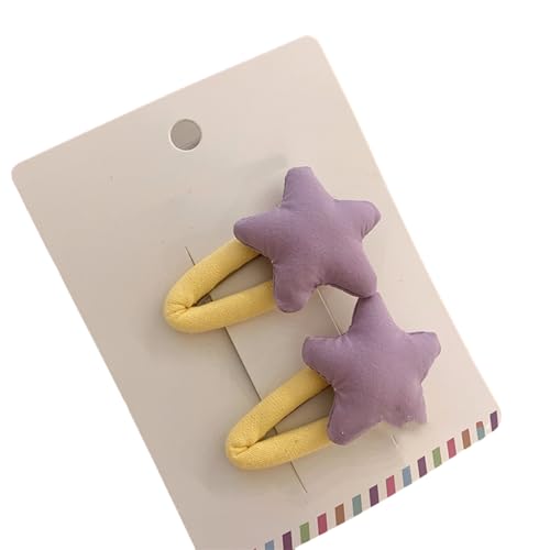 MIEDEON 2 Packung Kreative Sternform Haar-Clips Haarnadel Kinder Maedchen Haarspangen Süß Haarclip Niedlich Geschenk Alle Haartype (Lila,2 Pack) von MIEDEON