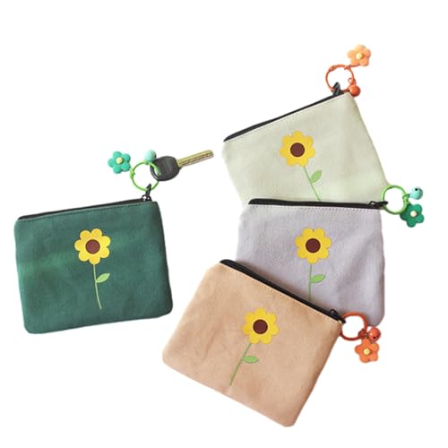 MIEDEON 2 Packung Mini Tragtasche Minimalistisches Design Damenbinden Aufbewahrungstasche Süß Portemonnaie Tasche Damen Studenten (Weiss grün,5.5X4.9In) von MIEDEON