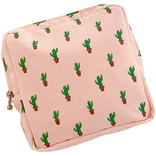 MIEDEON 2 STK Damenbinde Organizer Tragbar Aufbewahrungstasche Modisch Periodentasche Große Kapazität Tampon Tasche (5.9X5.9In,Rosa B) von MIEDEON