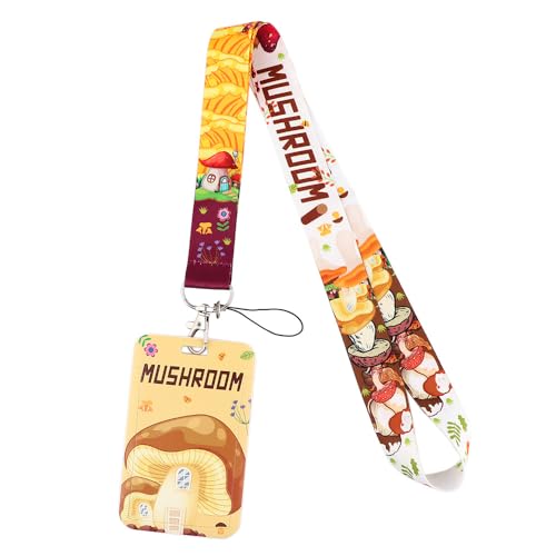 MIEDEON 2 Stück Buskarten Kartenhalter mit Lanyard Id -kartenabdeckung Cartoon Obstmotiv Busskartenschutz Modisch Kartenhüllen (Gelb,4.3X2.7In) von MIEDEON