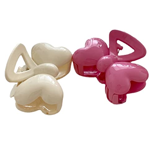 MIEDEON 2 Stück Haarklammer Bowknot Haarspangen Große Haarklammer Rosa Spangen Haar Krallenklammern für Mädchen Frauen (One Size,2 farben) von MIEDEON