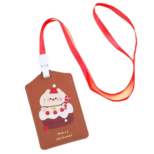 MIEDEON 2 Stück Kartenhalter Lanyard Kartenhüllen Niedlich Kartenabdeckung Cartoon Dekorationskartenschutz (Rot,2.9X4.4In) von MIEDEON