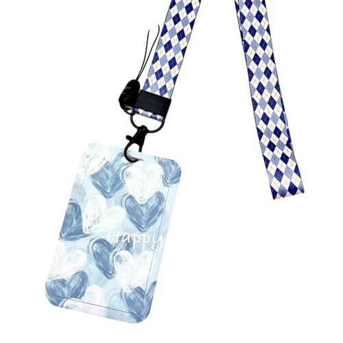 MIEDEON 2 Stück Kreative Kartenabdeckung Niedlich Kartenhüllen Süß Buskarten Schutzhüllen Kartenhalter Lanyard Hanging Card Cover (Blau,4.3X2.7In) von MIEDEON