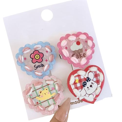 MIEDEON 3 Packung Kreative Süß Haarklammer Cartoon Design Haarspangen Mädchen Kinder Geschenk Personalisierte Haarschmuck Herzform (Zufaellig Farbe,OneSize) von MIEDEON