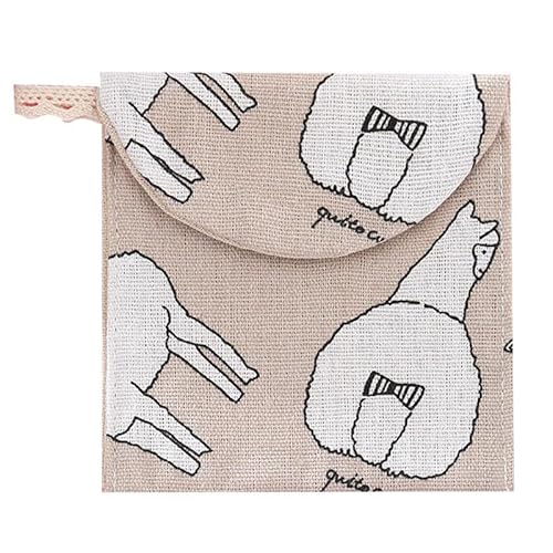 MIEDEON 4 Pack Niedlich Damenbinden Aufbewahrungstasche Praktisch Tasche für Tampons und Binden für Mädchen Perioden Tasche (Beige,5.1X5.1In) von MIEDEON