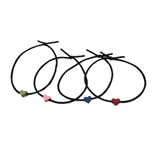 MIEDEON 6er Set Niedlich Haarseil Haarschmuck für Frauen Kinder Haarseil Herzform Gummiband für Alle Haartypen Haar Lockiges Haarband (Grün,One Size) von MIEDEON