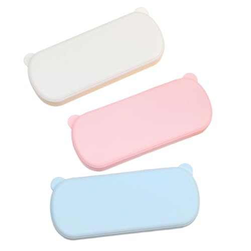 MIEDEON Bär Schlamppermäppchen Pencil Case Bleistift Tasche Mädchen Jugendlich Federmäppchen - Minimalistisches Design (Weiß,8.5X2.8In) von MIEDEON