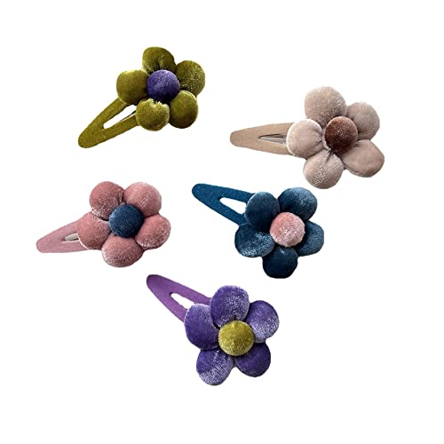 MIEDEON Blumen Haarnadel 2 Stücke Niedlich Haar-Clips für Kinder Maedchen Haarklammer Süß Haarclips aus Weiche Stoff (Rosa,One Size) von MIEDEON