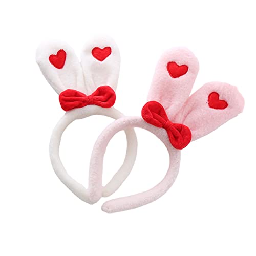 MIEDEON Bowknot Haarband 2 Pack Make-up Stirnbänder Kaninchenohren Gesichtshaarband Mädchen Frauen Süß Haargummi (One Size,2 Farben) von MIEDEON