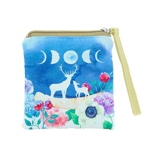 MIEDEON Damenbinden Aufbewahrungstasche Cartoon Damenbinde Organizer Kreative Tampontasche Niedlich Portemonnaie Tasche (5.1X5.5In,Blau) von MIEDEON