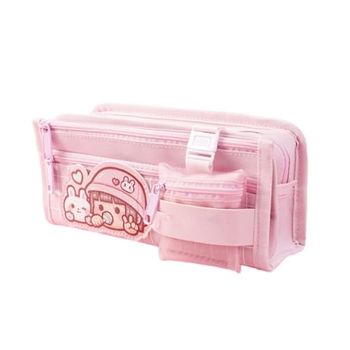 MIEDEON Federmäppchen Niedlich Bleistifttasche Süß Stiftetasche Große Aufbewahrung Schreibwarentasche Federtasche Stiftemappe (Rosa,8.6X3.9In) von MIEDEON