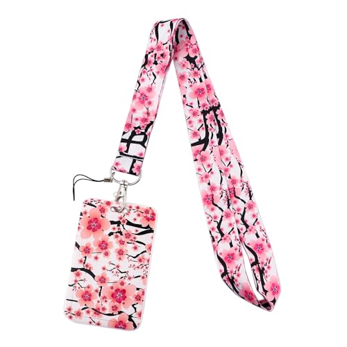 MIEDEON Foto-Abdeckung Blumen Kartenhalter Schule Kartenhülle Studentenausweis Schutzhüllen mit Lanyard Schiebe Karte Lagerung (Weiss,4.3X2.7In) von MIEDEON