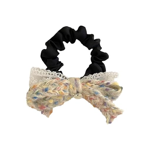 MIEDEON Haarringe Bowknot Haarschmuck 2 Packung Haarseil Süß Haarringe Plüsch Haarseil Herbst und Winter Mädchen Frauen (Bunt,2 Pack) von MIEDEON