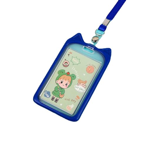 MIEDEON Id -kartenabdeckung Kinder Schul 2 Packung Cartoon Kazten Abdeckung Hülle für Karten Abdeckung Hanging Photokardhalter (Blau,5.5X2.8In) von MIEDEON