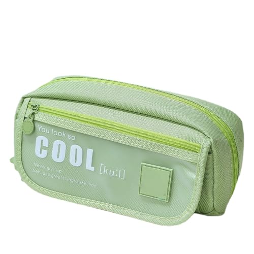 MIEDEON Japanischer Stil Schreibwarentasche Bleistifttasche Unisex Teenager Federtasche Modernes minimalistisches Design Stiftemappe (Grün,8.2X3.9X3.1In) von MIEDEON