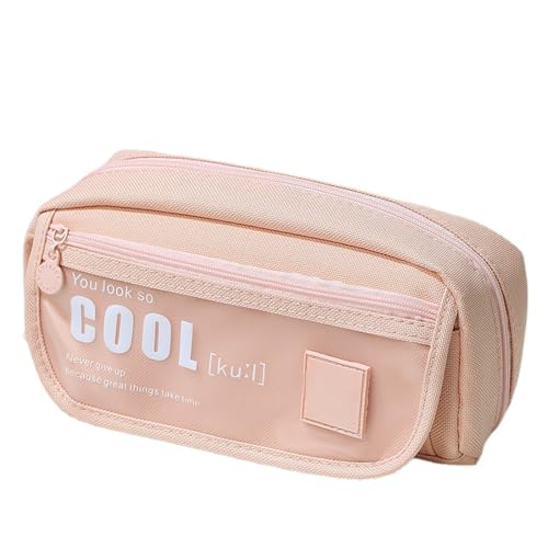 MIEDEON Japanischer Stil Schreibwarentasche Bleistifttasche Unisex Teenager Federtasche Modernes minimalistisches Design Stiftemappe (Rosa,8.2X3.9X3.1In) von MIEDEON