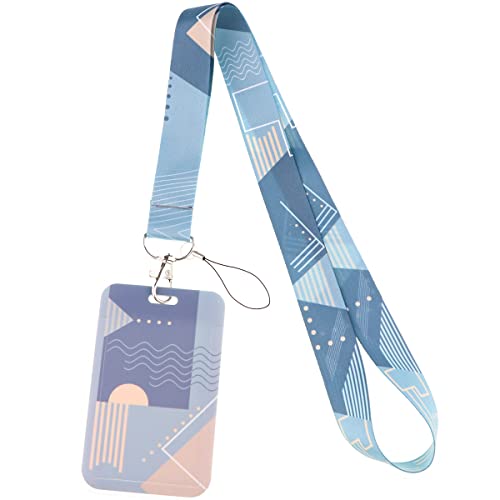 MIEDEON Kartenabdeckung Buskarten Schutzhüllen Id -kartenabdeckung mit Lanyard Kreative Kartenhüllen Busskartenschutz (Blau,4.3X2.7In) von MIEDEON