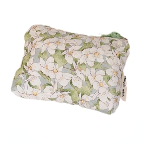 MIEDEON Klein Firsch Kleingeldtasche Süß Kosmetiktasche Kreative Blumen-Motiv Damenbindentasche Elegant Mädchen Frauen Menstruationstasche (5.5X3.9In,Grün) von MIEDEON