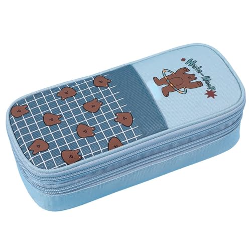 MIEDEON Kreativ Mäppchen für Schreibwaren Niedlich Cartoon Federmäppchen Große Aufbewahrung Bleistifttasche Kinder Schreibwarentasche Geschenk (Blau,8.8X3.9X2.7In) von MIEDEON