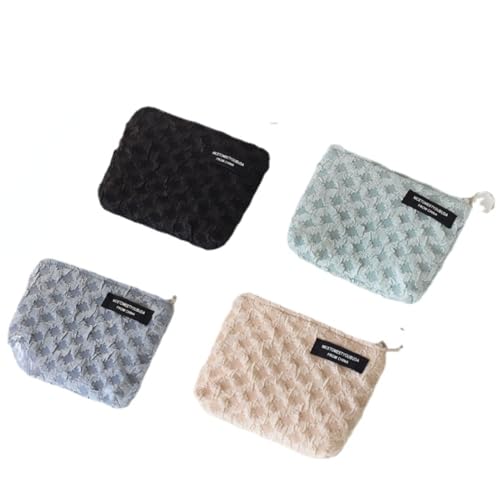 MIEDEON Make Up Klein Damenbindenbeutel 2 PCS Tampontasche Niedlich Geldbörse Mini Damenbinde Tasche Frauen Damen (Schwarz+Blau,4.3X5.9In) von MIEDEON