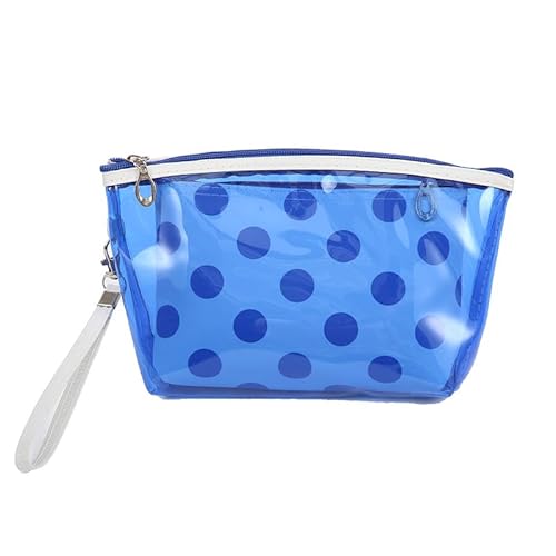 MIEDEON Make Up Tasche Transparent Kosmetikbeutel Frauen Damen Aufbewahrungstasche Lippenstift Tragtasche Reisen Schule (Blau,8.1X4.5X3.5In) von MIEDEON