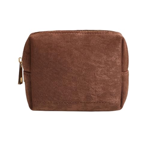 MIEDEON Minimalistisches Design- Make Up Tasche Tampontasche Schlüsseltasche Damenbinde Organizer Damen Große Kapazität (One Size,Braun) von MIEDEON