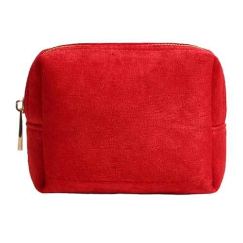 MIEDEON Minimalistisches Design- Make Up Tasche Tampontasche Schlüsseltasche Damenbinde Organizer Damen Große Kapazität (One Size,Rot) von MIEDEON