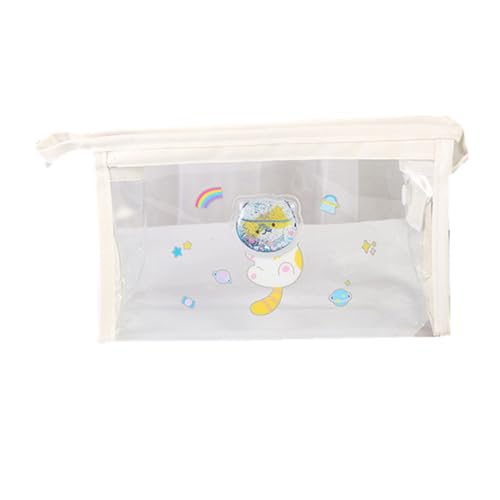 MIEDEON Niedlich Cartoon Stiftasche Kinder Transparent Bleistifttasche Studenten Bleistiftasche Schreibwaren Organisator Große Kapazität (C,7.8X4.9In) von MIEDEON