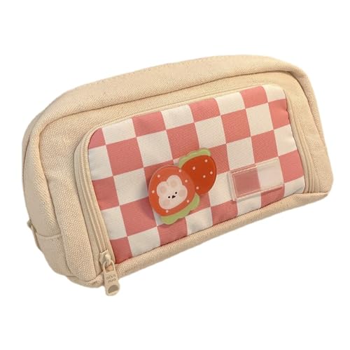 MIEDEON Niedlich Federmäppchen Stiftemappe Bleistifttasche Süß Federtasche Große Aufbewahrung Schule Bürobedarf Cartoon Schreibwarentasche (Rosa,8.6X4.5In) von MIEDEON