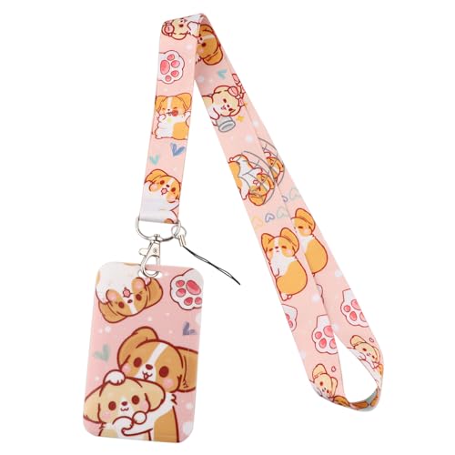 MIEDEON Niedlich Kartenhalter Studenten Busskartenschutzhülle 2 Stück Id -kartenabdeckung Alltag Kreative Schutzhülle mit Lanyard (Braun,2.7X4.3In) von MIEDEON