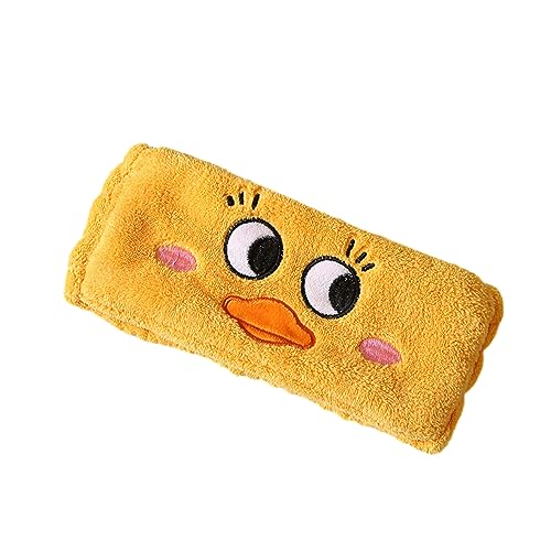 MIEDEON Niedlich Kosmetisches Stirnband 2 Stücke Haarbänder Cartoon Ente Stirnband für Duschen Hautpflege Stirnband Fraun Mädchen (9X3.9In,Gelb) von MIEDEON