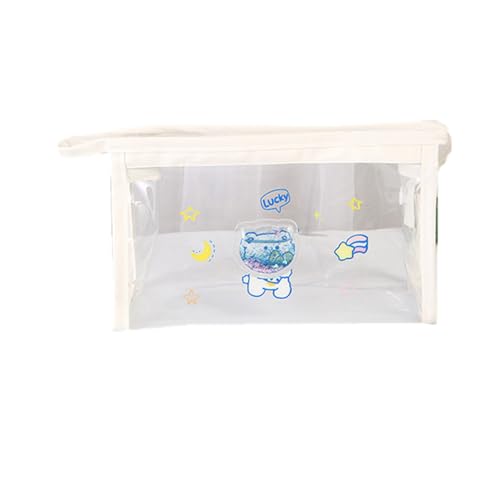 MIEDEON PVC Transparent Bleistifttasche Studenten Schule Bleistiftasche Mäppchen für Schreibwaren Große Kapazität Schulsachen (D,7.8X4.9In) von MIEDEON