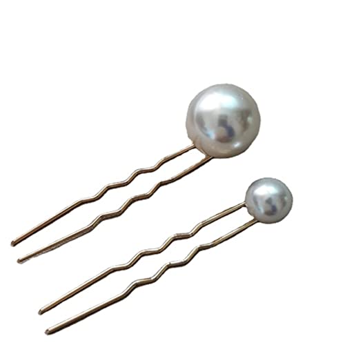 MIEDEON Perle Haarspangen Damen Haargabeln Kreative Haarstick Perle Haarstäbchen Süß Haarnadel Perle Haarschmuck (2 farben,One Size) von MIEDEON