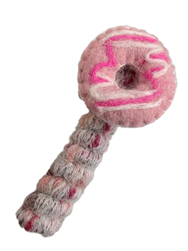 MIEDEON Plüsch Cartoon Krapfen Haarclips Kreative Design Haargummis 2 Pack Niedlich Haarspangen Mädchen Kinder Geschenk Haarschmuck (Rosa,OneSize) von MIEDEON