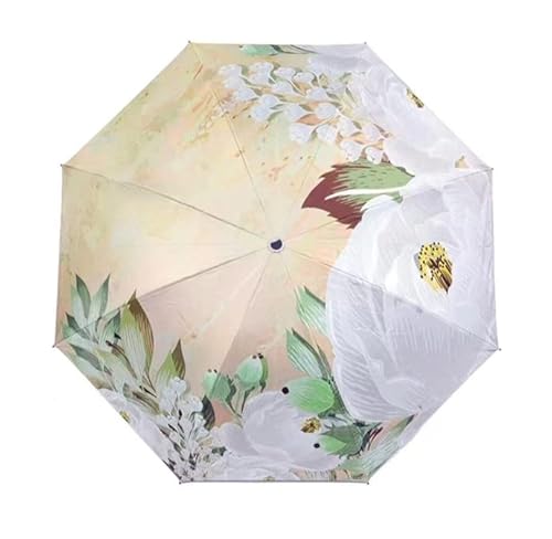 MIEDEON Regenschirm für Damen und Damen Umbrella UV Schutzschirm Taschenschirm Sonnenschirm Faltbar Regenschirm (Gelb,21.6In) von MIEDEON