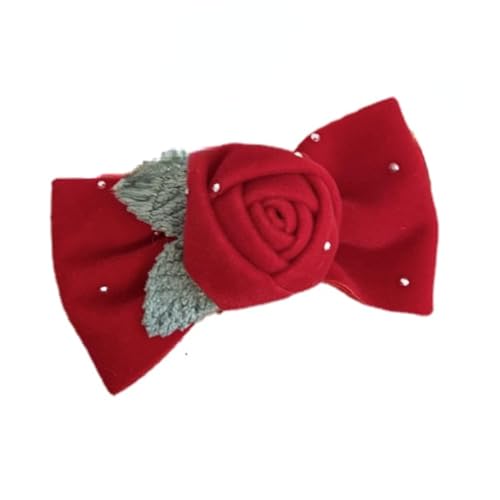 MIEDEON Rot Bowknot Haarspangen Hochzeit Neujahr Weihnachten Haarschmuck Kinder Mädchen Damen Haarspange Süß Blumen Haarclips 2 Pack (Rot C,2 Pack) von MIEDEON