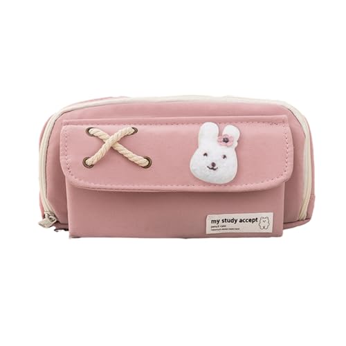 MIEDEON Schreibwarentasche Große Aufbewahrung Stiftetasche Mädchen Jungen Federmäppchen Minimalistisches Design Federtasche (Rosa,8.2X4.3In) von MIEDEON