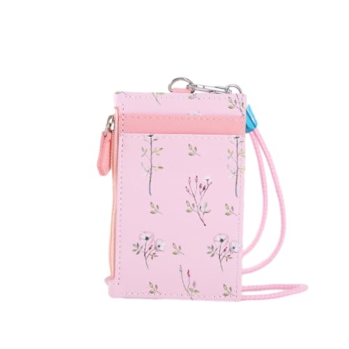 MIEDEON Schutzhüllen PU Leder Abdeckung Hülle für Karten Hanging Kartenhalter Schule Arbeit Kartenabdeckung 2 PCS Elegant Kartenhüllen (Rosa,4.5X2.9In) von MIEDEON