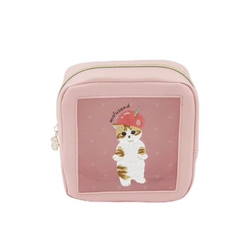 MIEDEON Sommer Niedlich Make Up Tasche Multifunktion Menstruationstasche Cartoon Damenbinden Aufbewahrungstasche Süß Portemonnaie Tasche (Rosa,One Size) von MIEDEON