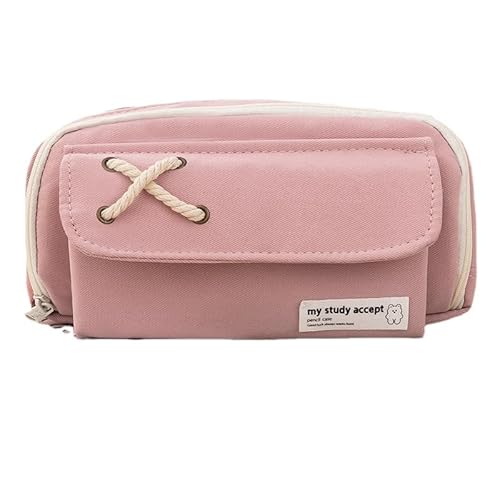 MIEDEON Stiftetasche Mädchen Jungen Minimalistisches Design Schreibwarentasche Studenten Federtasche Modisch Federmäppchen (Rosa,8.2X4.3In) von MIEDEON