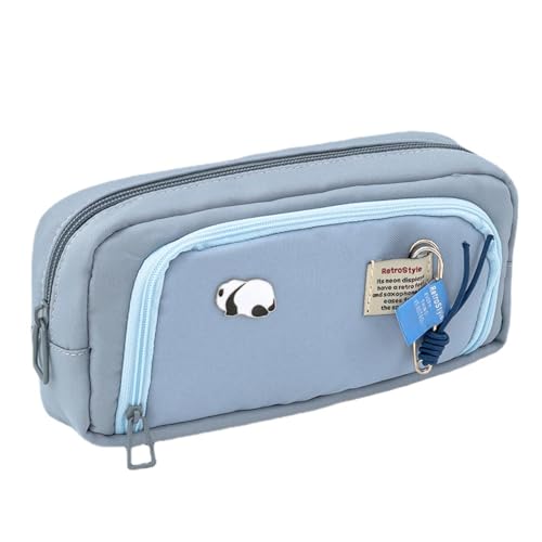 MIEDEON Stifttasche Retro Federtasche Niedlich Kinder Mäppchen für Schreibwaren Große Kapazität Federmäppchen Kinder Jungen Maedchen (Blau,8.6X2.3X4.3In) von MIEDEON